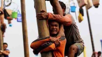 Lomba panjat pinang. Foto Istimewa