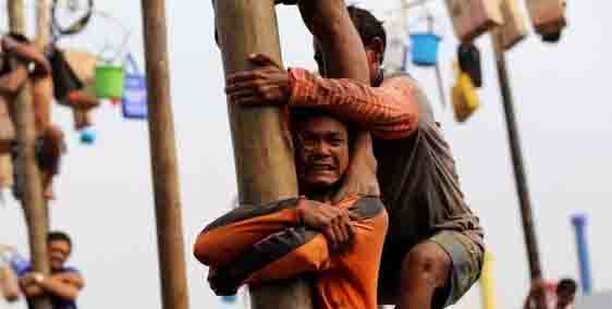 Lomba panjat pinang. Foto Istimewa