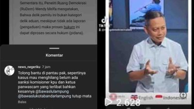 Netizen Khawatir Kasus Oknum KPU Bandar Lampung Terima Uang dari Caleg Bakal Menghilang