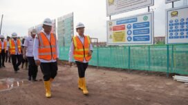 Sekdaprov Lampung Dr Marindo Kurniawan meninjau progres pembangunan Sekolah Rakyat di Kota Baru, Rabu 29 April 2026. Foto dok