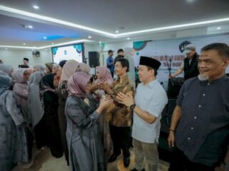 Sekdaprov Lampung Marindo Kurniawan saat menghadiri Halal Bihalal Ika Smanda. Foto dok 