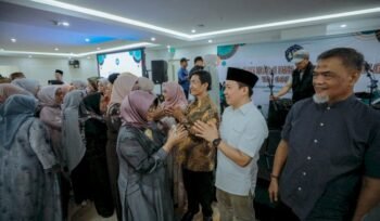 Sekdaprov Lampung Marindo Kurniawan saat menghadiri Halal Bihalal Ika Smanda. Foto dok 