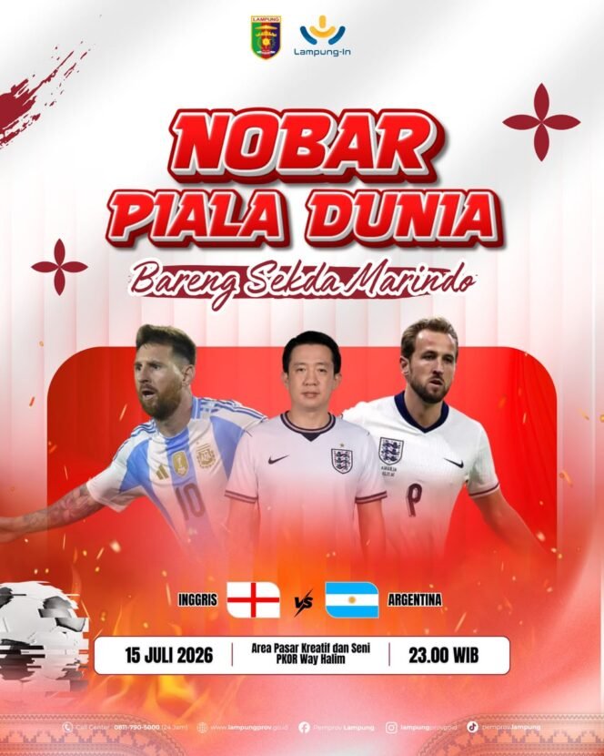
 Ayo Meriahkan! Nobar Bareng Sekda Marindo Semi Final Piala Dunia Inggris Vs Argentina di PKOR Way Halim Malam Ini