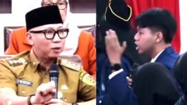 Suasana PPKMB Mahasiswa Baru Unila yang bertanya ke Gubernur Lampung Rahmat Mirzani Djausal di GSG Universitas Lampung yang sempat viral. Foto ist