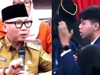 Suasana PPKMB Mahasiswa Baru Unila yang bertanya ke Gubernur Lampung Rahmat Mirzani Djausal di GSG Universitas Lampung yang sempat viral. Foto ist
