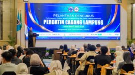 Sekdaprov Marindo Kurniawan mewakili Gubernur Lampung Rahmat Mirzani Djausal pada acara PERDATIN.Foto Istimewa 
