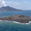 Ilustrasi daratan baru sekitar Gunung Anak Krakatau. Foto ilustrasi