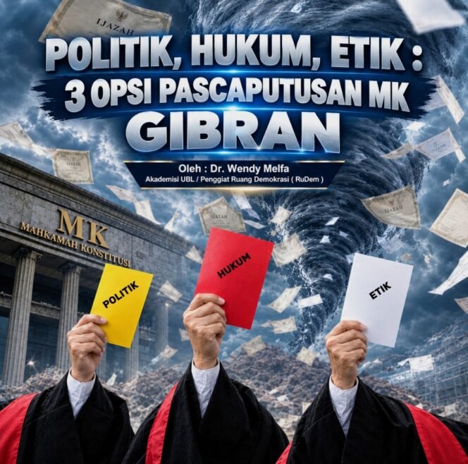 
 POLITIK, HUKUM, ETIK: 3 OPSI PASCA PUTUSAN MK GIBRAN